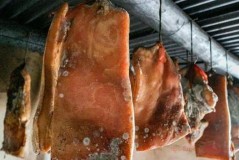 How should cured meat grow mildew to handle