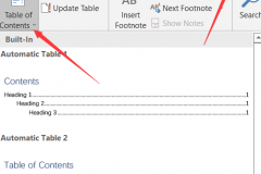 how to add Table of Contents in Word