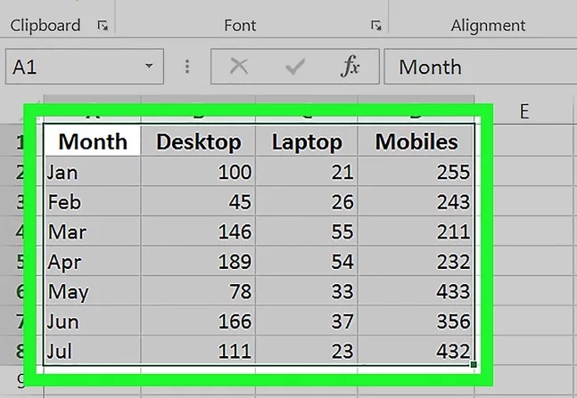 How to make a graph in excel2