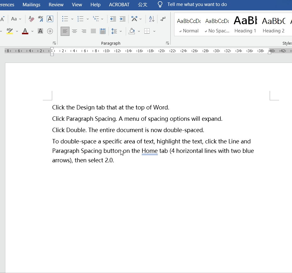 2 Ways to Double Space in Word1