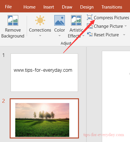 how to make powerpoint presentation smaller file size