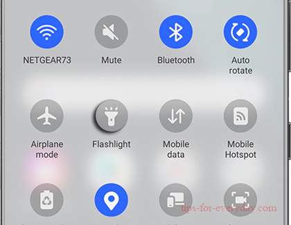 Where is Flashlight on Samsung Phone1